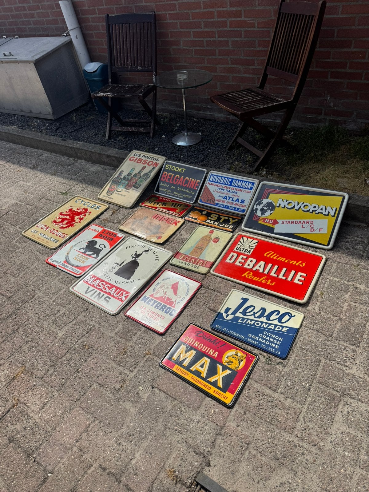 Diverse oude reclame borden te koop, Ophalen of Verzenden, Gebruikt, Reclamebord