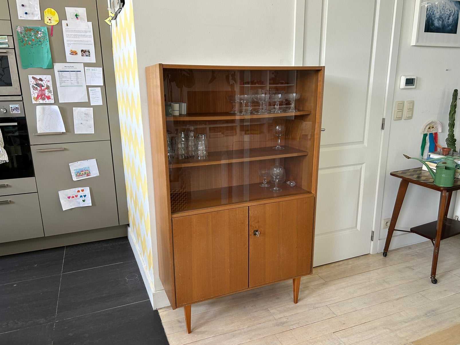 Vitrine Vintage Mid-Century Modern (Années 60), Teck, 25 à 50 cm, Avec porte(s), Enlèvement