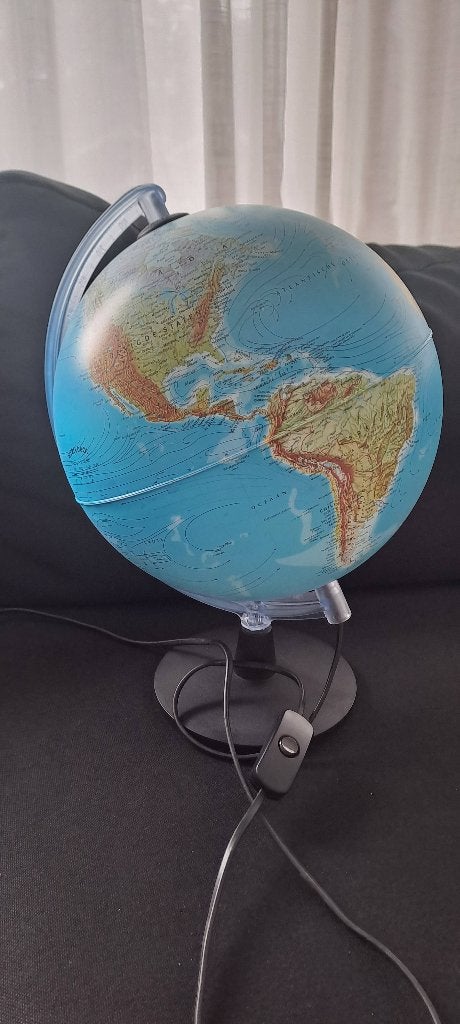 Verlichte globe 30 cm, Ophalen of Verzenden, Zo goed als nieuw