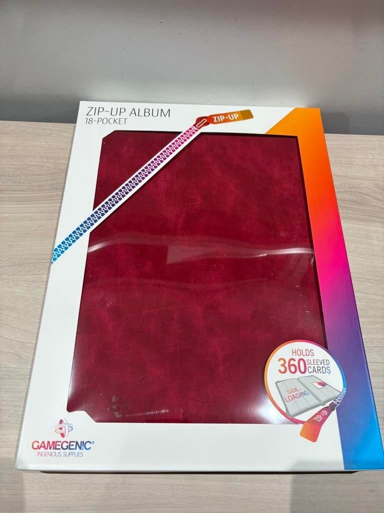Album zippé Gamegenic à 18 pochettes, 360 rouge/bordeaux, Enlèvement ou Envoi