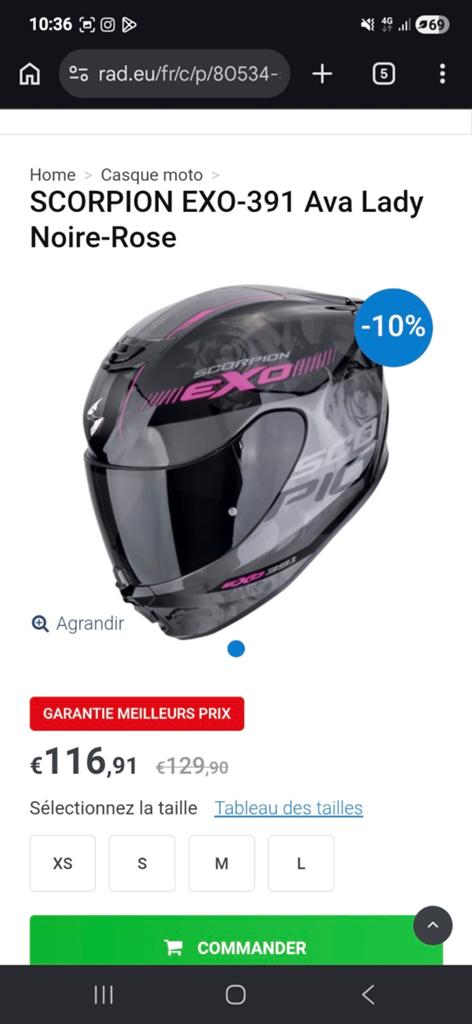 Casque Moto Femme M QUASI NEUF, Motos, Autres marques, M, Seconde main, Femmes
