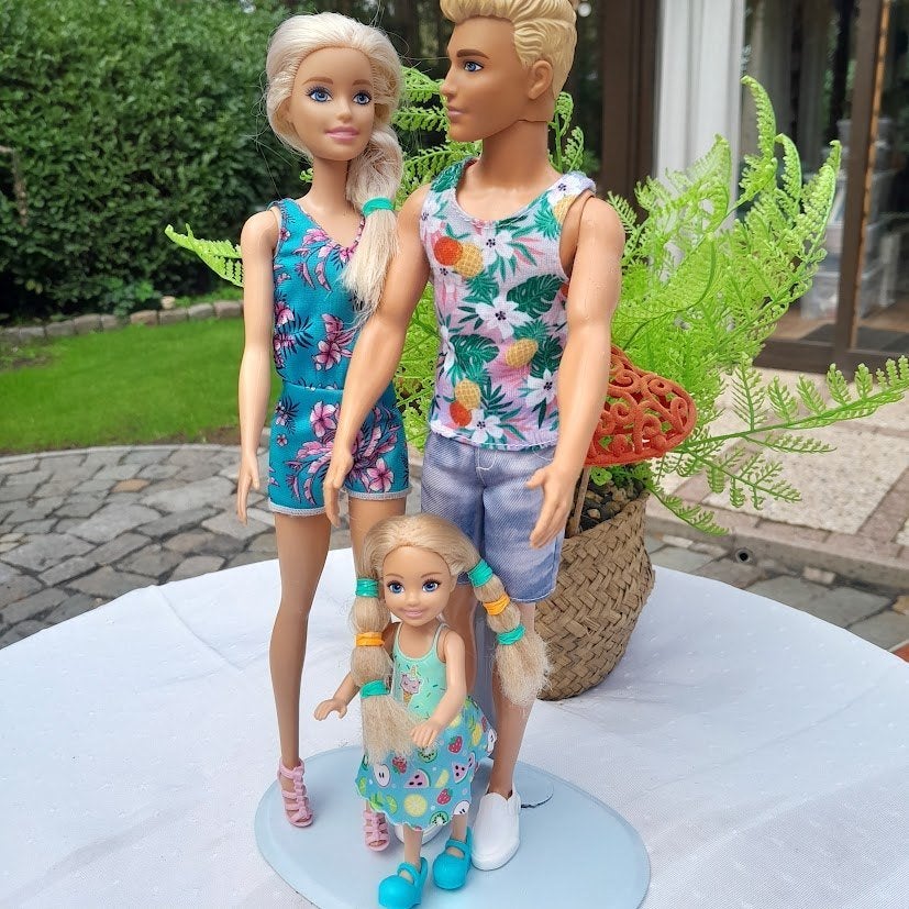 Barbie & Ken met schattige dochter., Ophalen of Verzenden, Zo goed als nieuw, Barbie