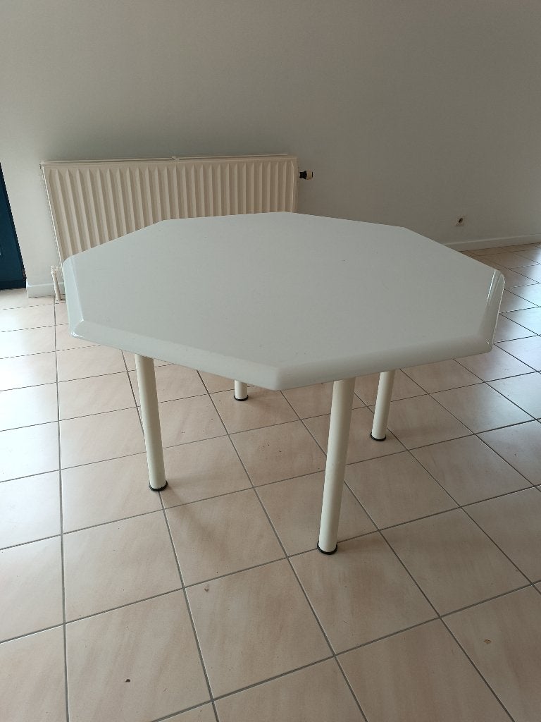 Table octogonale blanche, 100 à 150 cm, 100 à 150 cm, Enlèvement, Utilisé