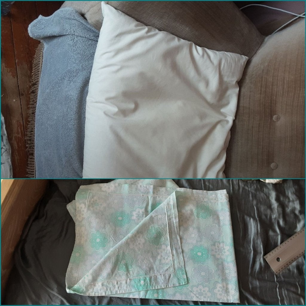 SET pluim kussen + 2 katoenen kussenslopen, Prijs voor alles, Enlèvement ou Envoi, Duvet et Plumes, Une personne, Oreiller