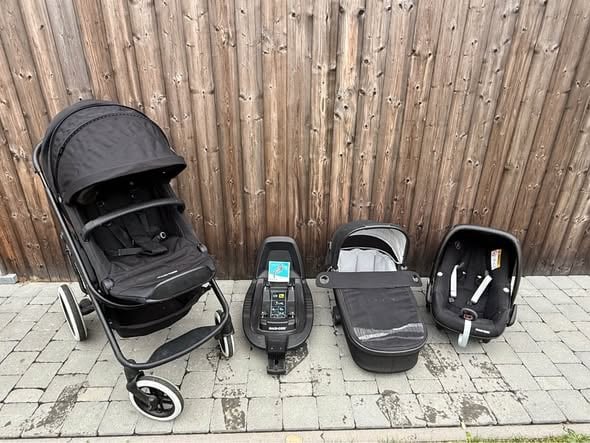 Maxicosi set inclusief isofix auto, Ophalen of Verzenden, Zo goed als nieuw