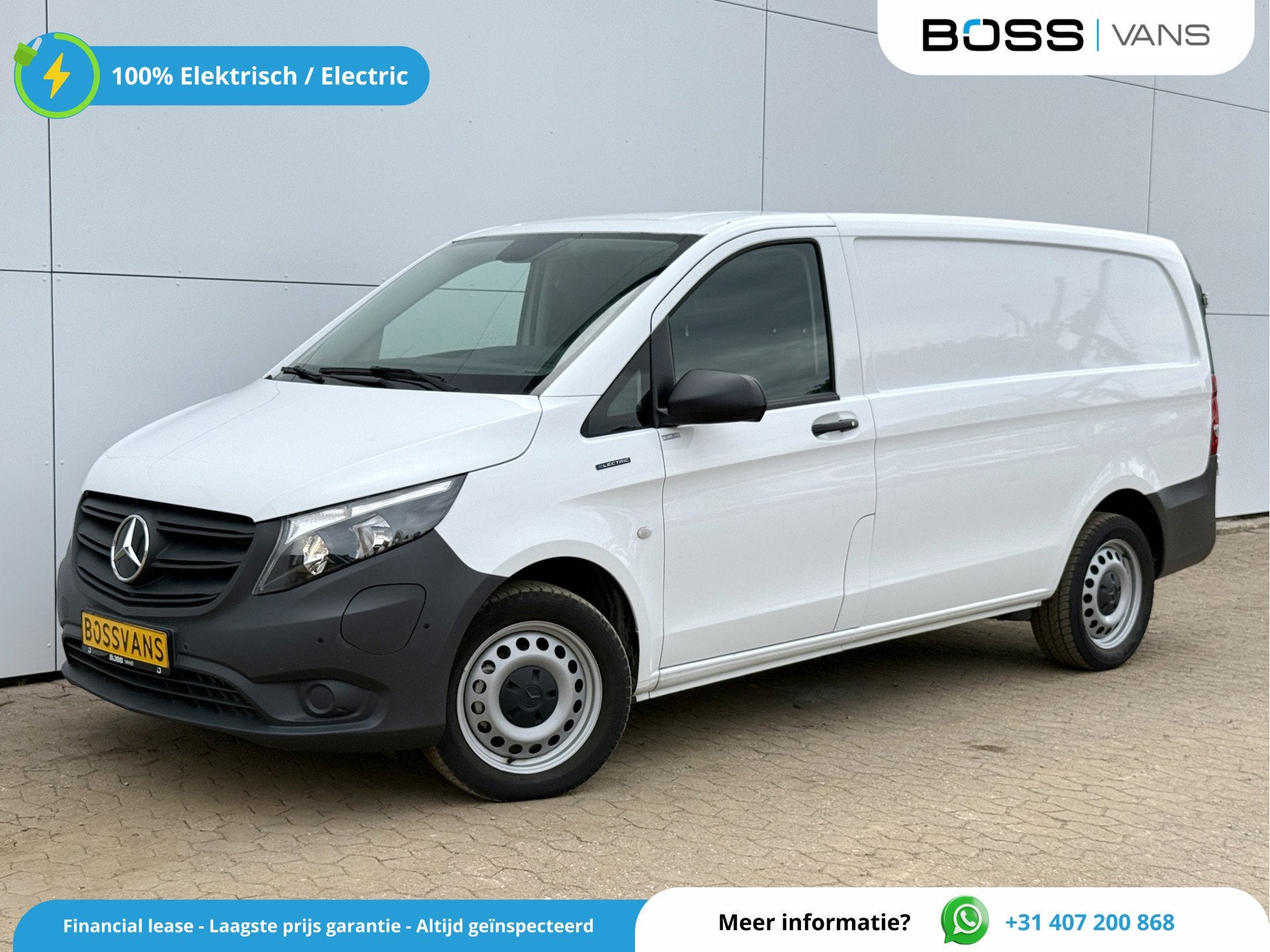 Mercedes-Benz eVito 112 66kWh L2 Elektrisch 96,3% (SOH) 280k, Stof, Mercedes-Benz, 5 deurs, 2371 kg