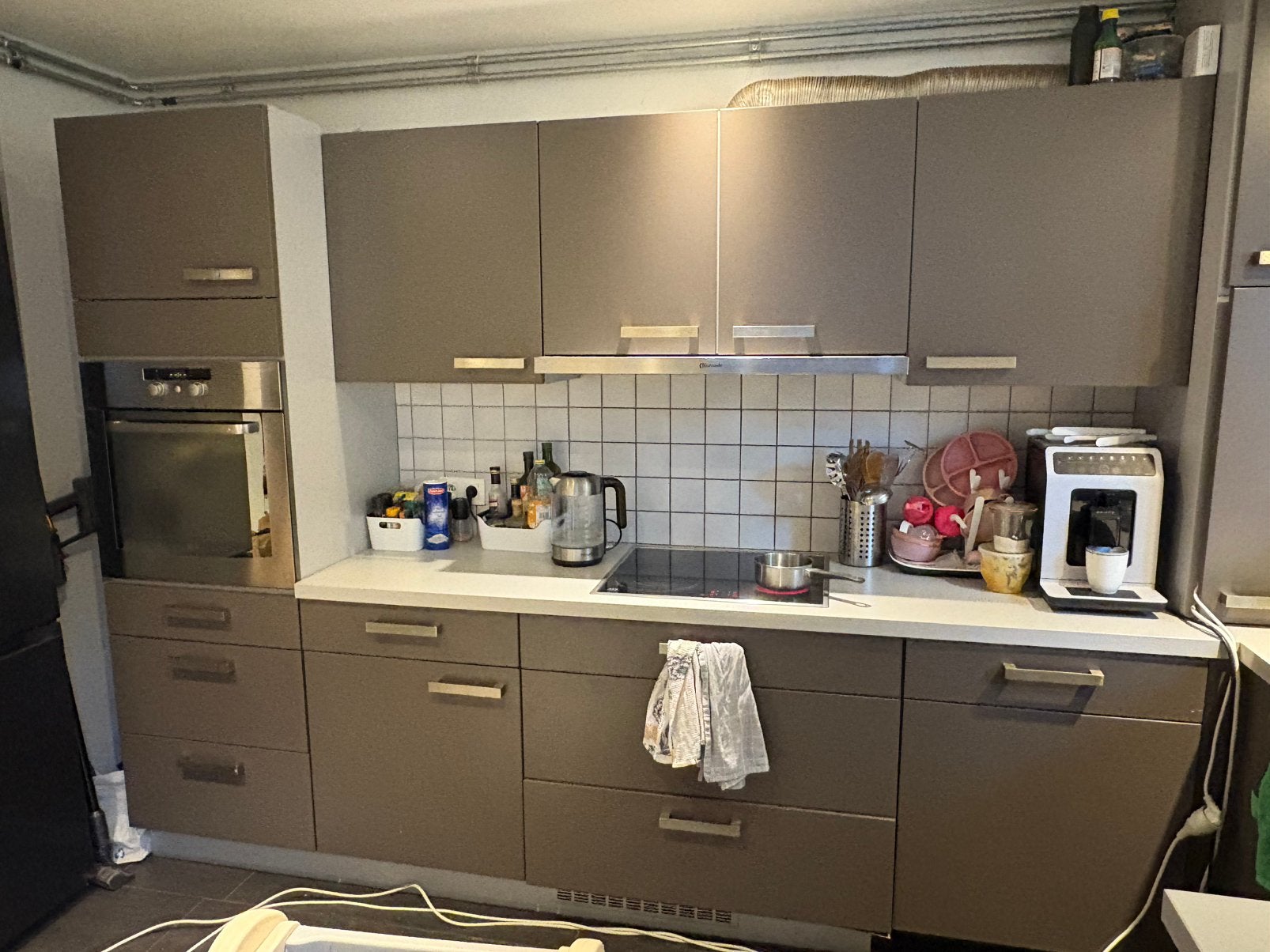 Keuken met of zonder toestellen, Ophalen, Gebruikt, Grijs, Hoekkeuken