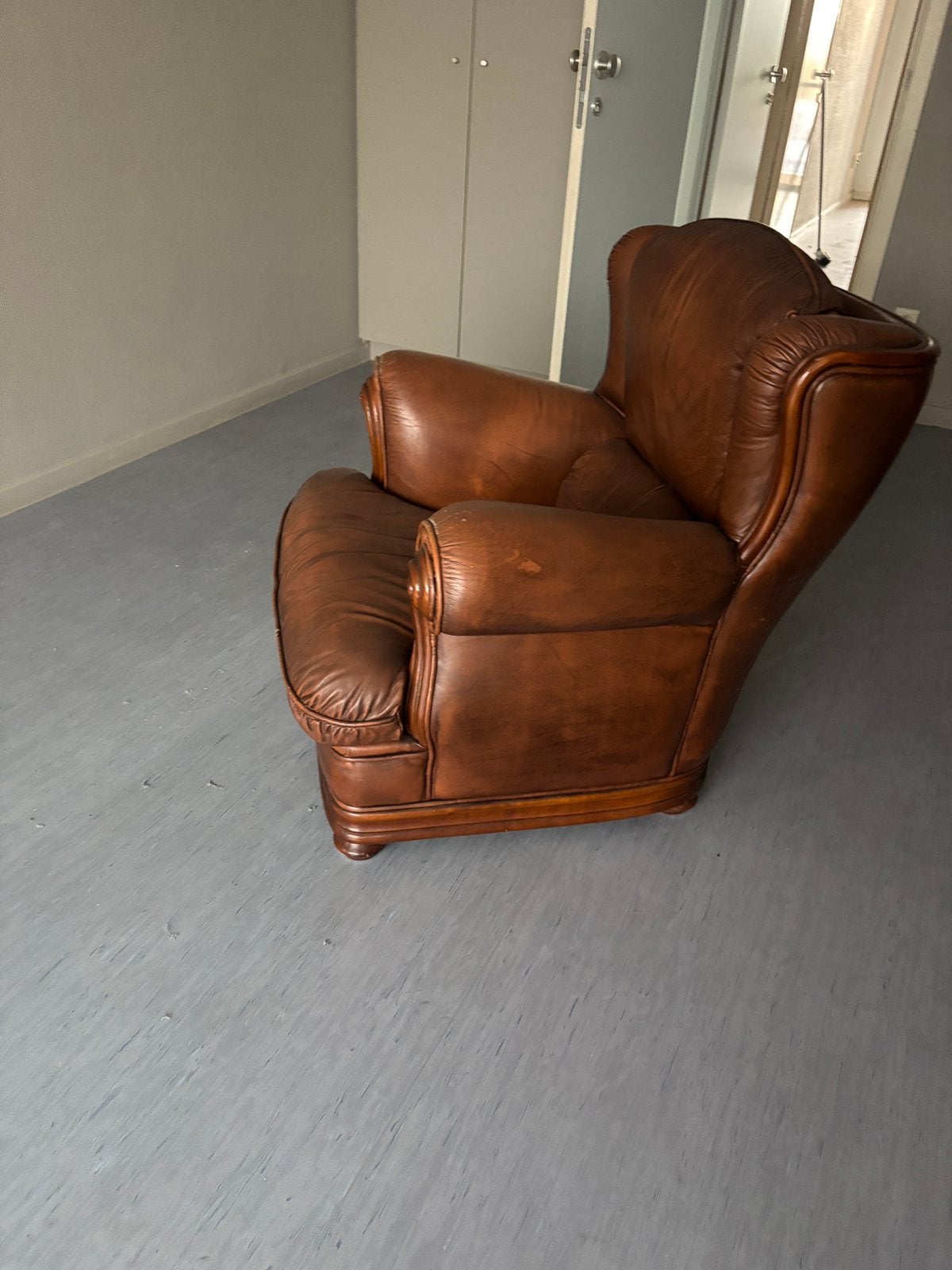 Oude zetel, 75 à 100 cm, Enlèvement, Utilisé, Cuir