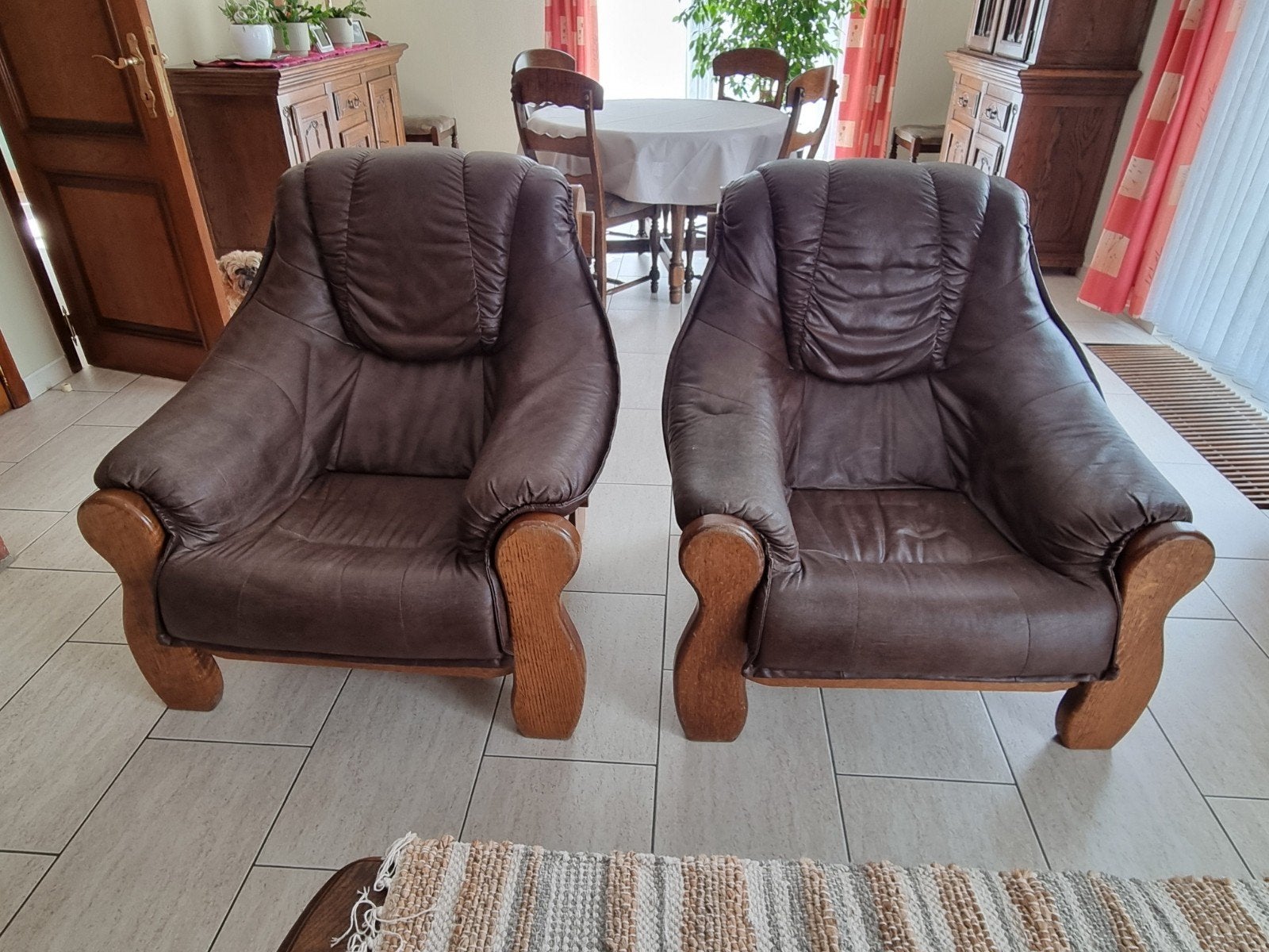 1 fauteuil 3P - 2 fauteuils 1P, Enlèvement, Utilisé