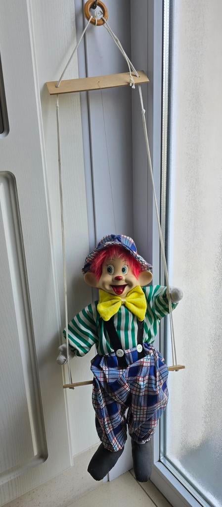 Vintage clown marionet jaren '80, Verzamelen, Poppen, Ophalen of Verzenden