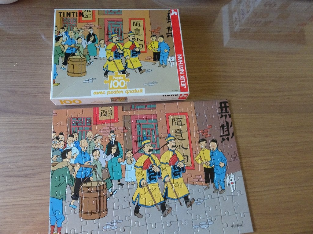 Puzzle 100 pièces Tintin - Le lotus bleu, Enlèvement ou Envoi, Tintin, Utilisé, Livre ou Jeu