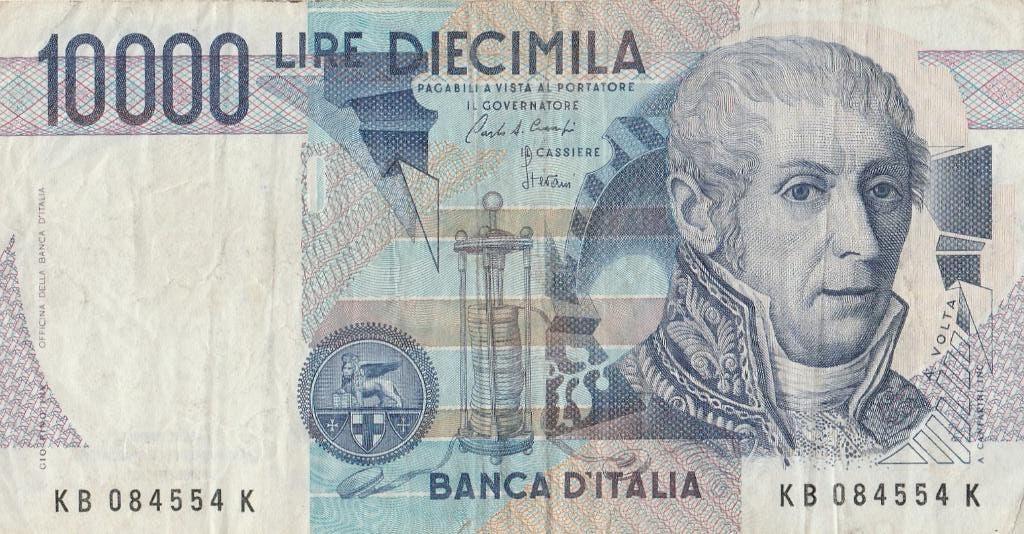 Italie 10 000 lires 1984., Enlèvement ou Envoi, Italie, Billets en vrac