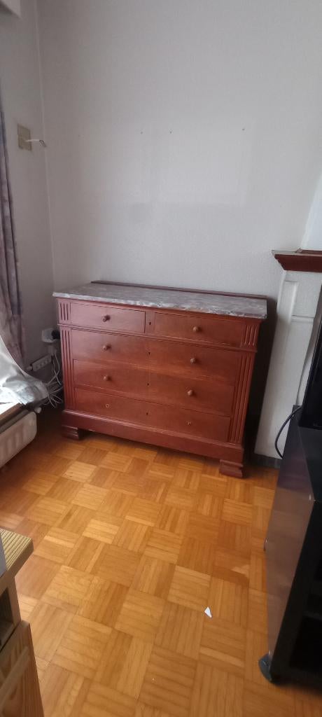 commode kast antiek nr 2 marmeren blad, Oud landelijk antiek, 100 à 150 cm, Enlèvement, Utilisé