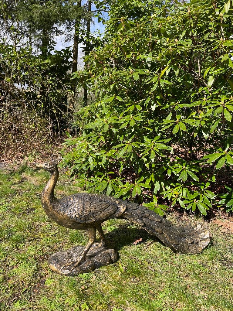 (Jardin) Statue de paon, jardin, piscine, étang 80cm, Enlèvement, Neuf, Synthétique, Animal