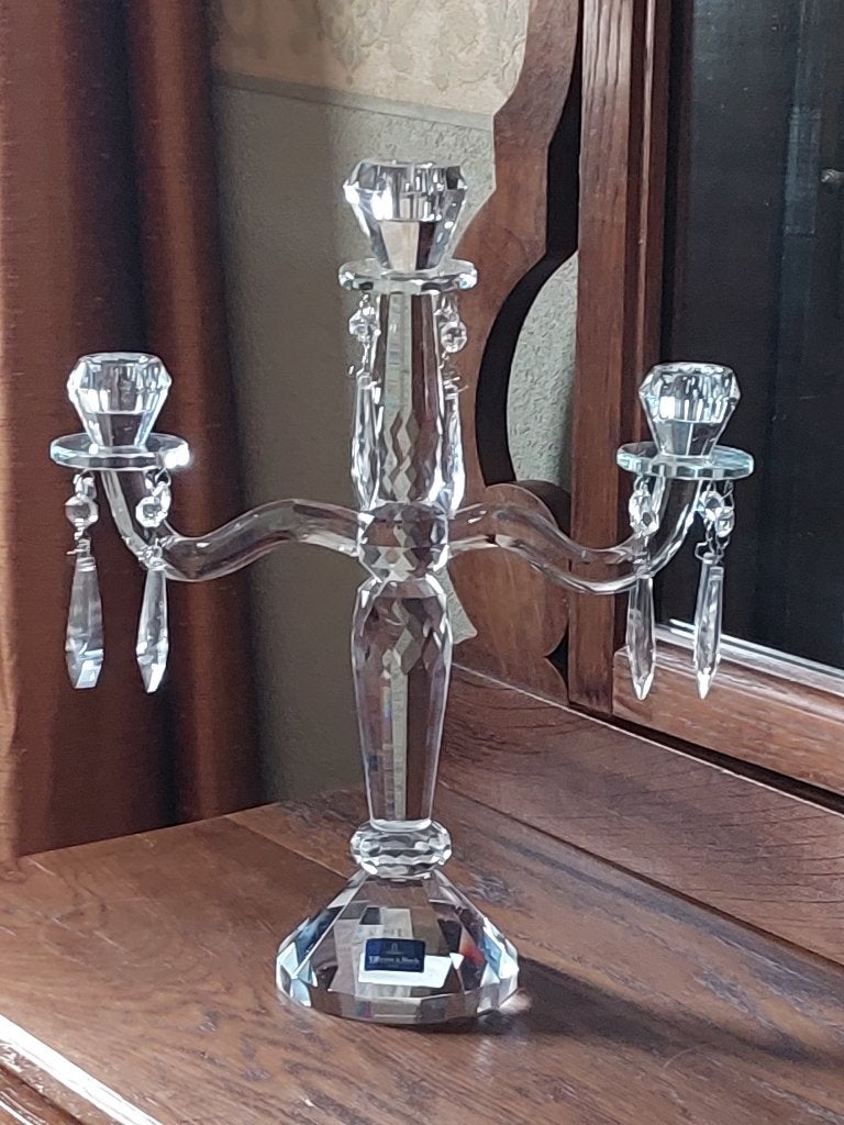 Grand chandelier en cristal 3 branches VILLEROY & BOCH, Enlèvement ou Envoi
