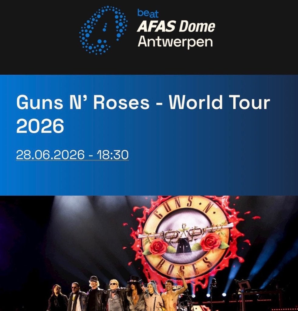 Guns n' Roses  28 juni Afas Dome, Tickets en Kaartjes, Twee personen, Juni