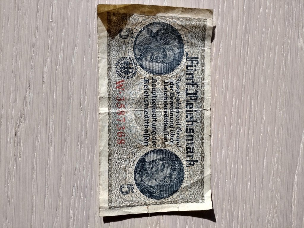 Geld : Duitse 5 Reichsmark, 1940 - 1945, Enlèvement