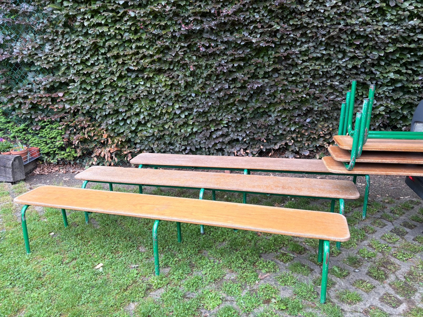 Bancs robustes de l'école de 2 m, Enlèvement ou Envoi, Utilisé