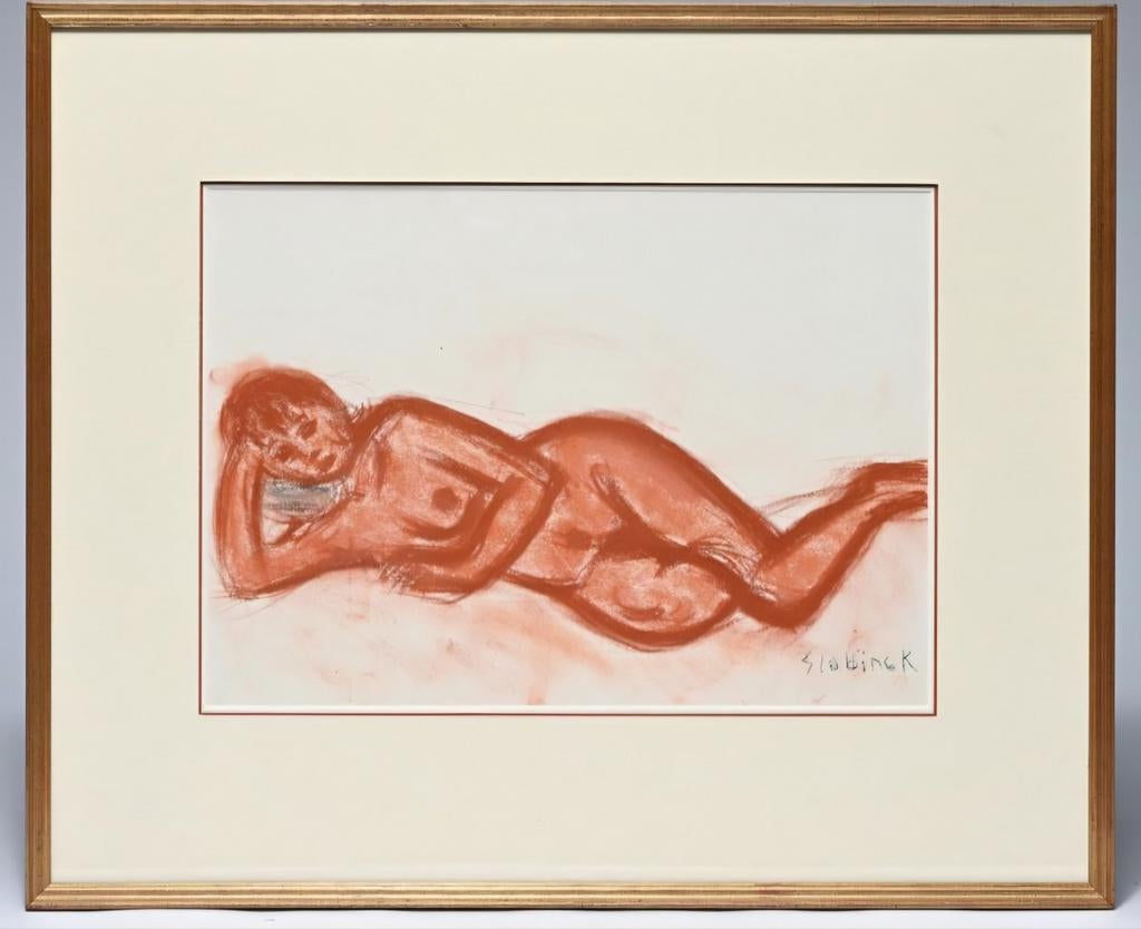 SLABBINCK Rik "Liggend naakt" pastel, Ophalen of Verzenden