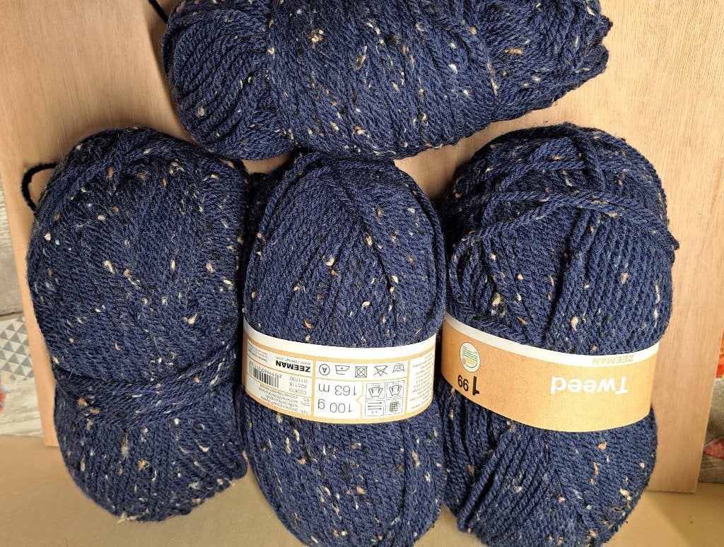 3 bollen Tweed wol plus gratis restbol, Ophalen of Verzenden, Nieuw, Breien of Haken, Wol of Garen