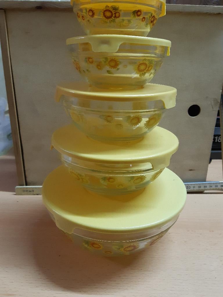Plats en verre emboitables, Huis en Inrichting, Keuken | Servies, Gebruikt, Kom(men), Glas, Ophalen
