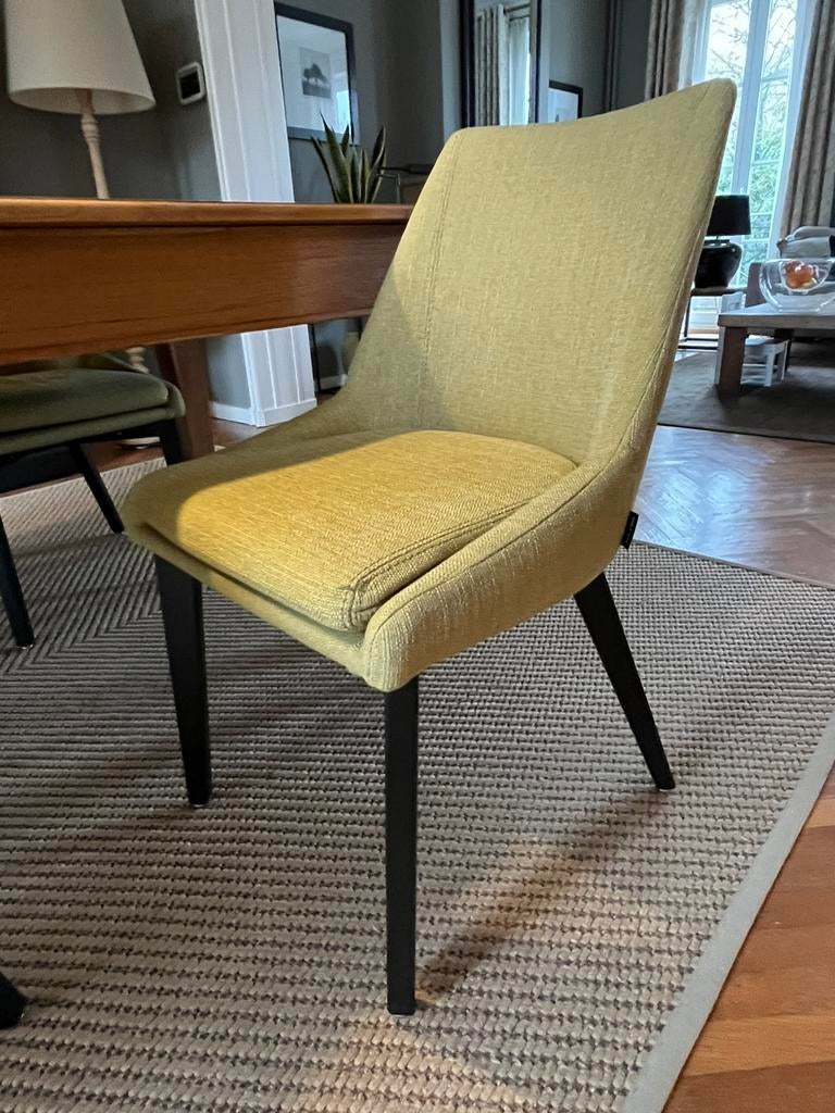 6 chaises home Decor coloris ocre pieds boiseries noires., Enlèvement, Comme neuf