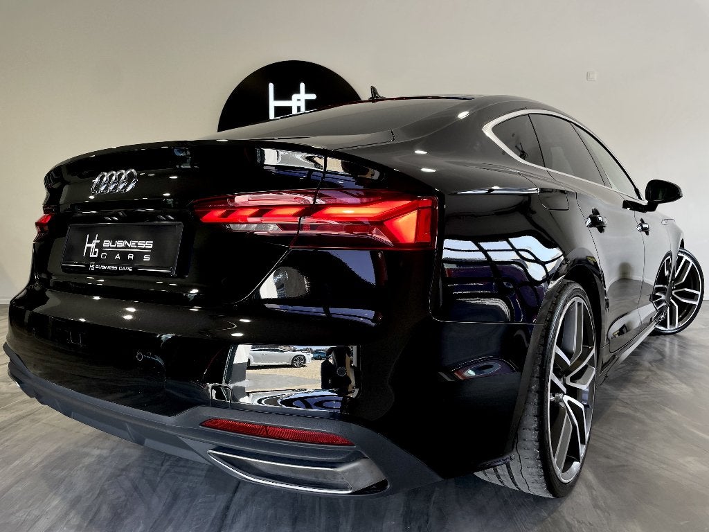 Audi A5 SPORTBACK/ S-TRONIC/ PACK SPORT/ VIRTUAL COCKPIT, Auto's, Audi, 4 cilinders, Zwart, Leder, Bedrijf