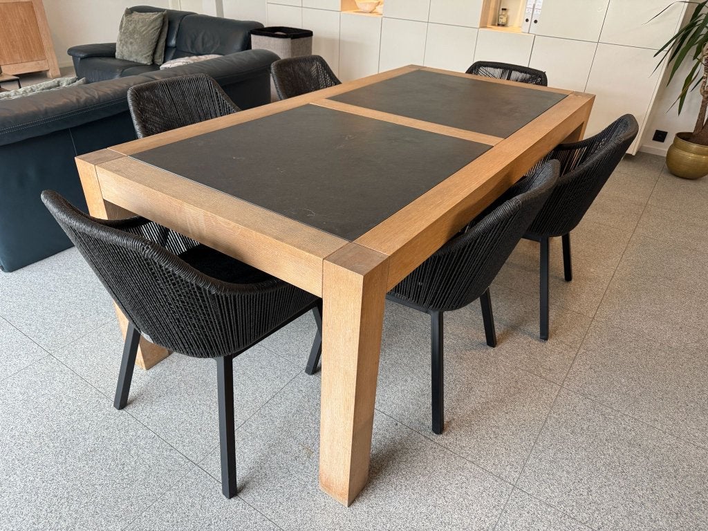 Eiken tafel, Huis en Inrichting, Tafels | Eettafels, Ophalen, Gebruikt, 50 tot 100 cm, Vijf personen of meer