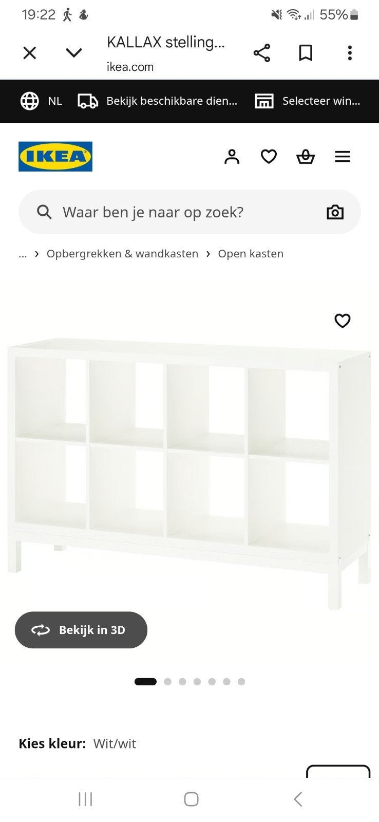 ikea glanzend kalaxkast wit, Ophalen