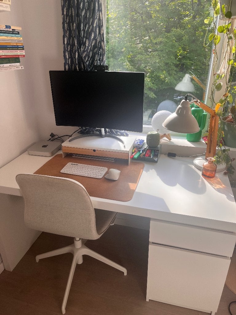 IKEA malm bureau wit, Huis en Inrichting, Bureaus, Ophalen, Gebruikt, 65 cm, IKEA