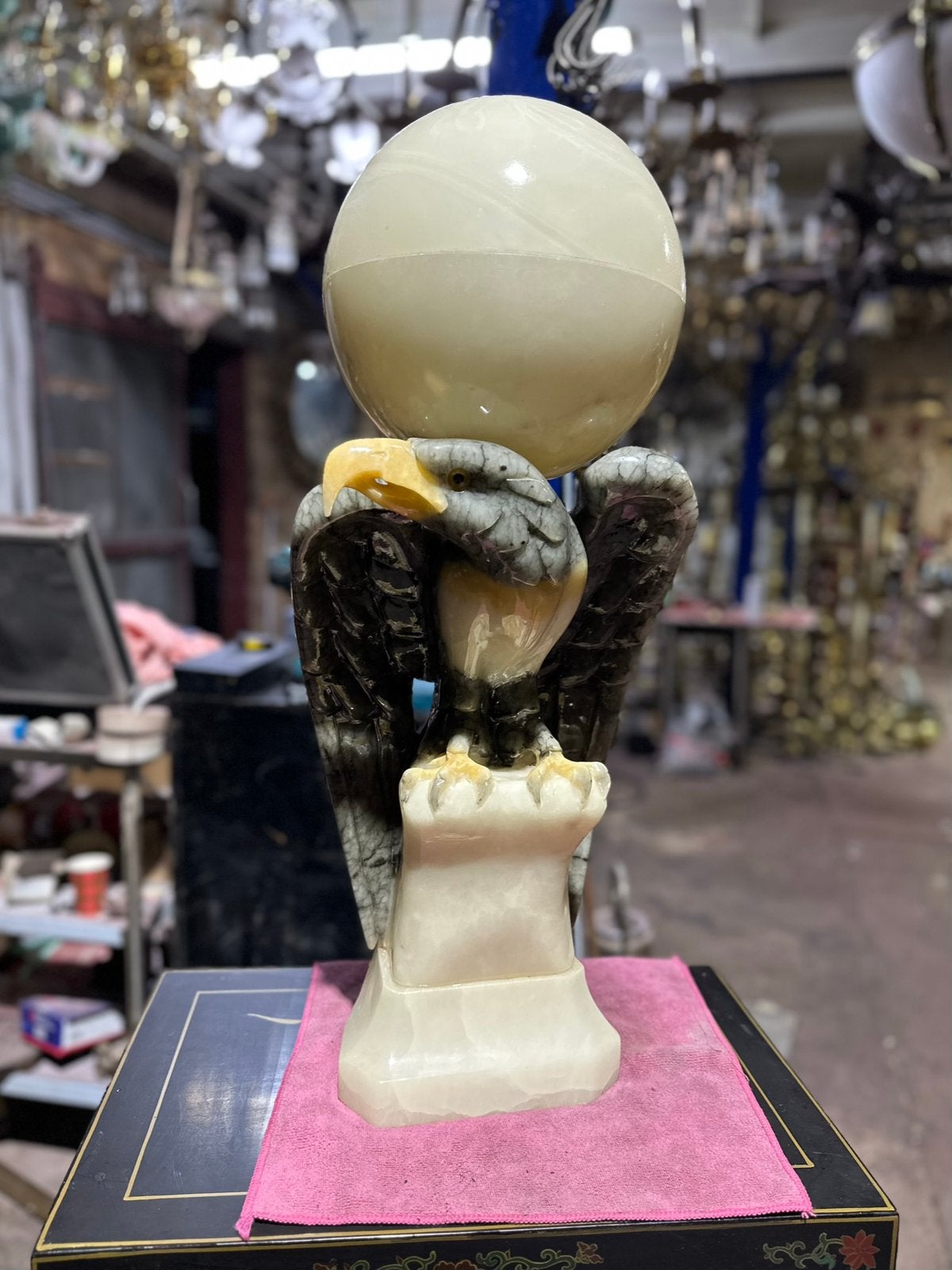 Prachtige marmeren beeld met Arend 70CM, Enlèvement ou Envoi, Statue