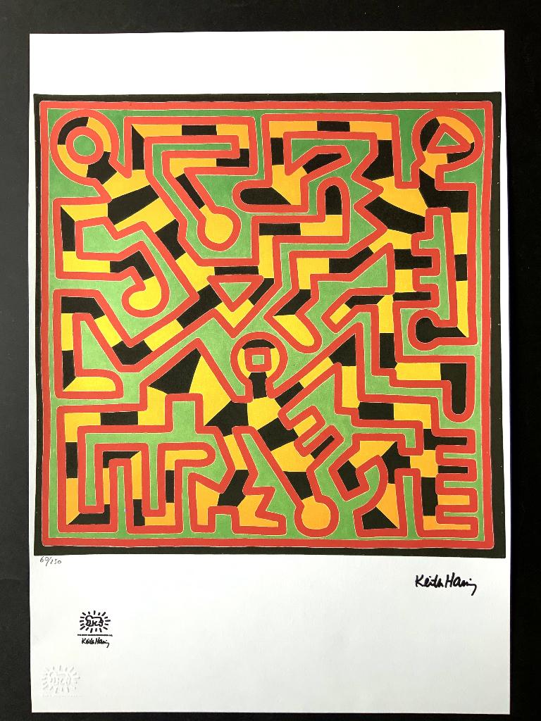 Keith Haring genummerde litho, Antiquités & Art, Art | Lithographies & Sérigraphies, Enlèvement ou Envoi