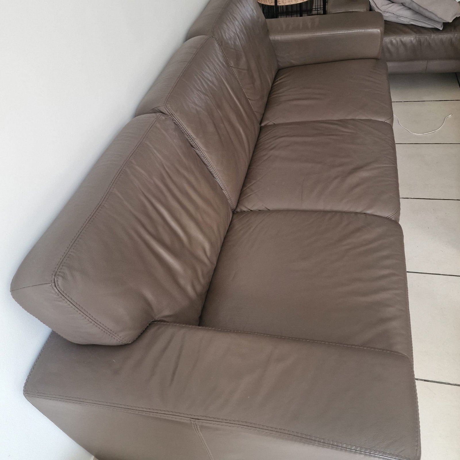 leder zitbanken, Huis en Inrichting, Ophalen, Gebruikt