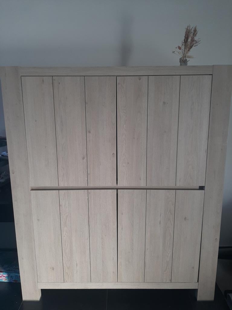 Stijlvolle dressoir en barkast in lichte eik look., Huis en Inrichting, Ophalen