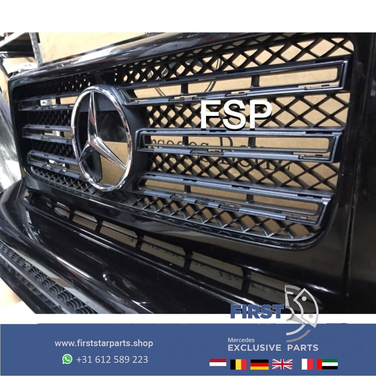 W463 G KLASSE AMG VOORBUMPER ZWART origineel Mercedes AMG 63, Gebruikt, -, Voor, Ophalen of Verzenden