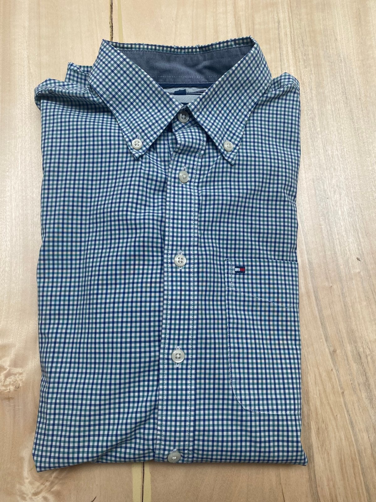 Herenhemd ‘Tommy Hilfiger’ - Custom Fit - Maat S, Kleding | Heren, Overhemden, Ophalen, Gedragen, Meerkleurig, Halswijdte 38 (S) of kleiner