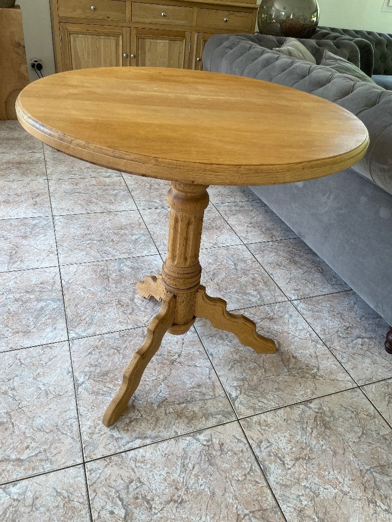 Ronde eiken tafel, Ophalen, Gebruikt, Rond, 55 tot 75 cm