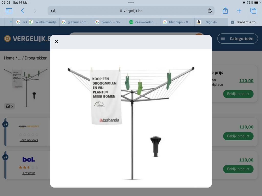 Droogmolem Brabantia, Tuin en Terras, Ophalen, Nieuw, Droogmolen