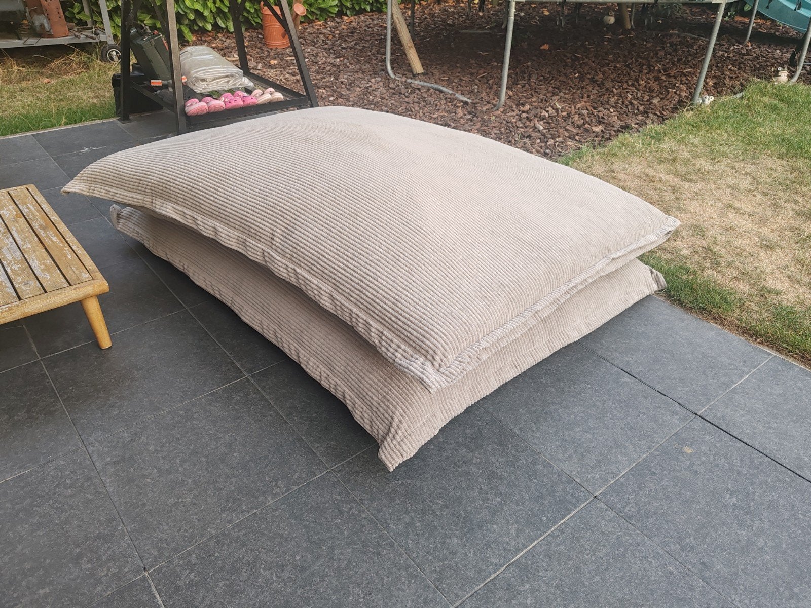Pouf géant XXL en velours 180x140, Enlèvement