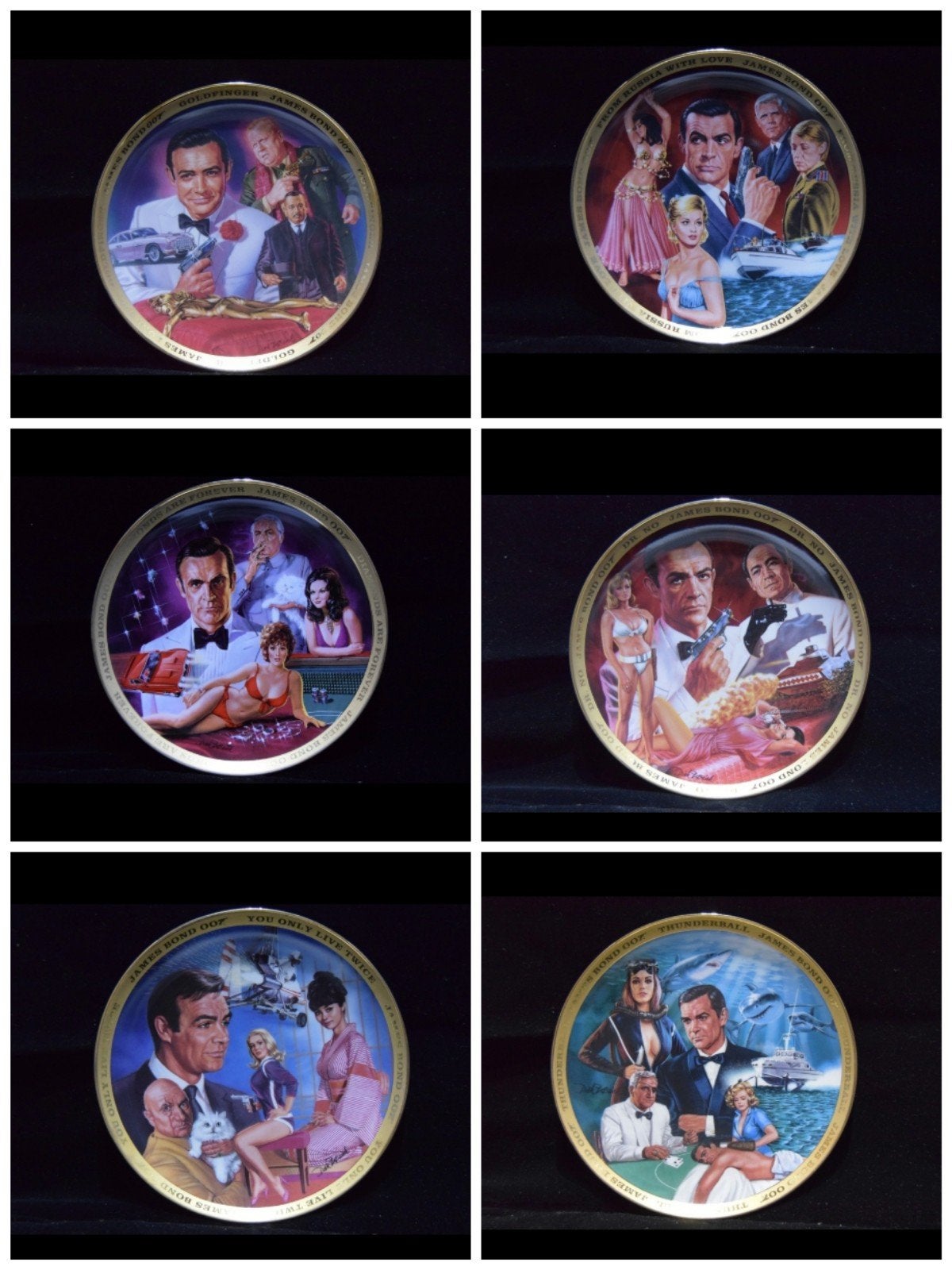 6 Assiettes de porcelaine James Bond, Collections, Enlèvement