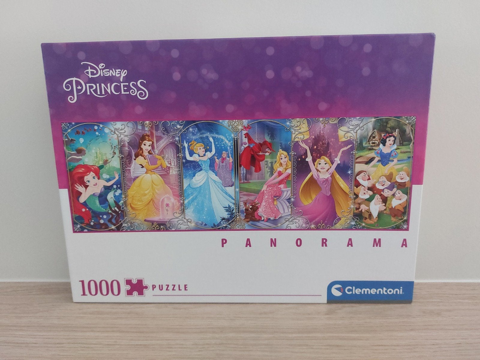 Disney puzzel panorama prinsessen 1000st, Hobby en Vrije tijd, Ophalen of Verzenden, 500 t/m 1500 stukjes, Zo goed als nieuw, Legpuzzel