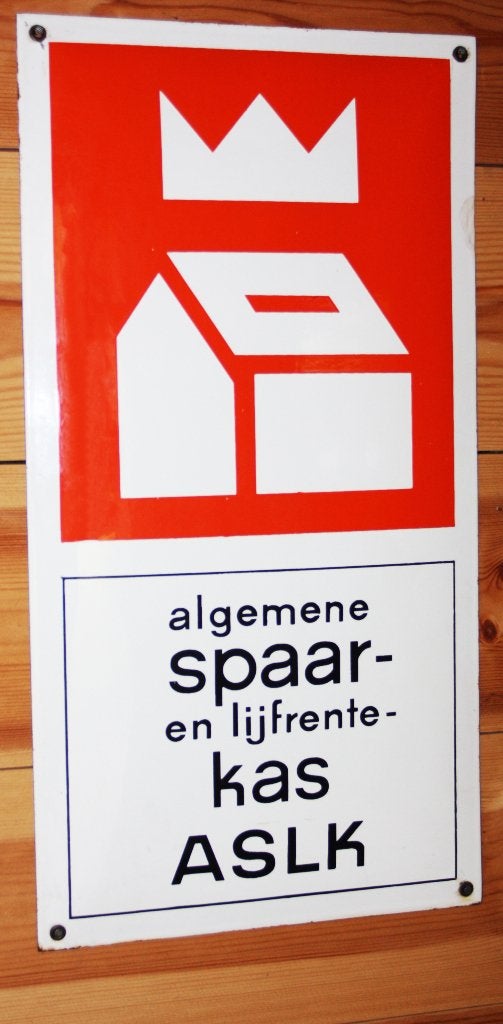 ASLK Emaille Reclamebord Uit Jaren 70, Enlèvement ou Envoi, Comme neuf, Panneau publicitaire