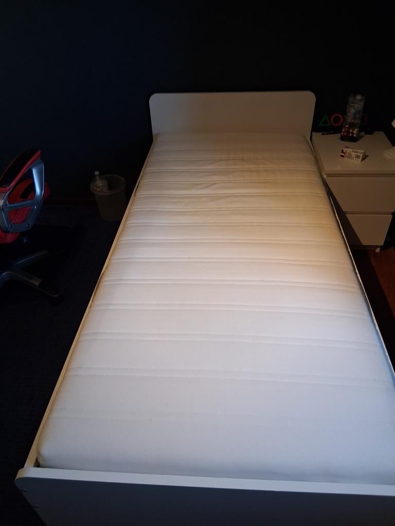 Cadre de lit enfant/ado ikéa + matelas, Comme neuf, 180 cm ou plus, 85 à 100 cm, Matelas