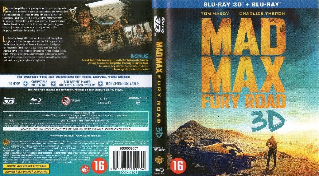 mad max  fury road (blu-ray 3D + blu-ray)nieuw, Ophalen of Verzenden, Zo goed als nieuw, Science Fiction en Fantasy