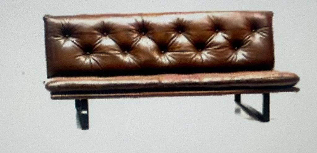 Artifort / Kho Liang canapé vintage "C683" en cuir brun, Trois personnes, Moins de 75 cm, Enlèvement, Utilisé