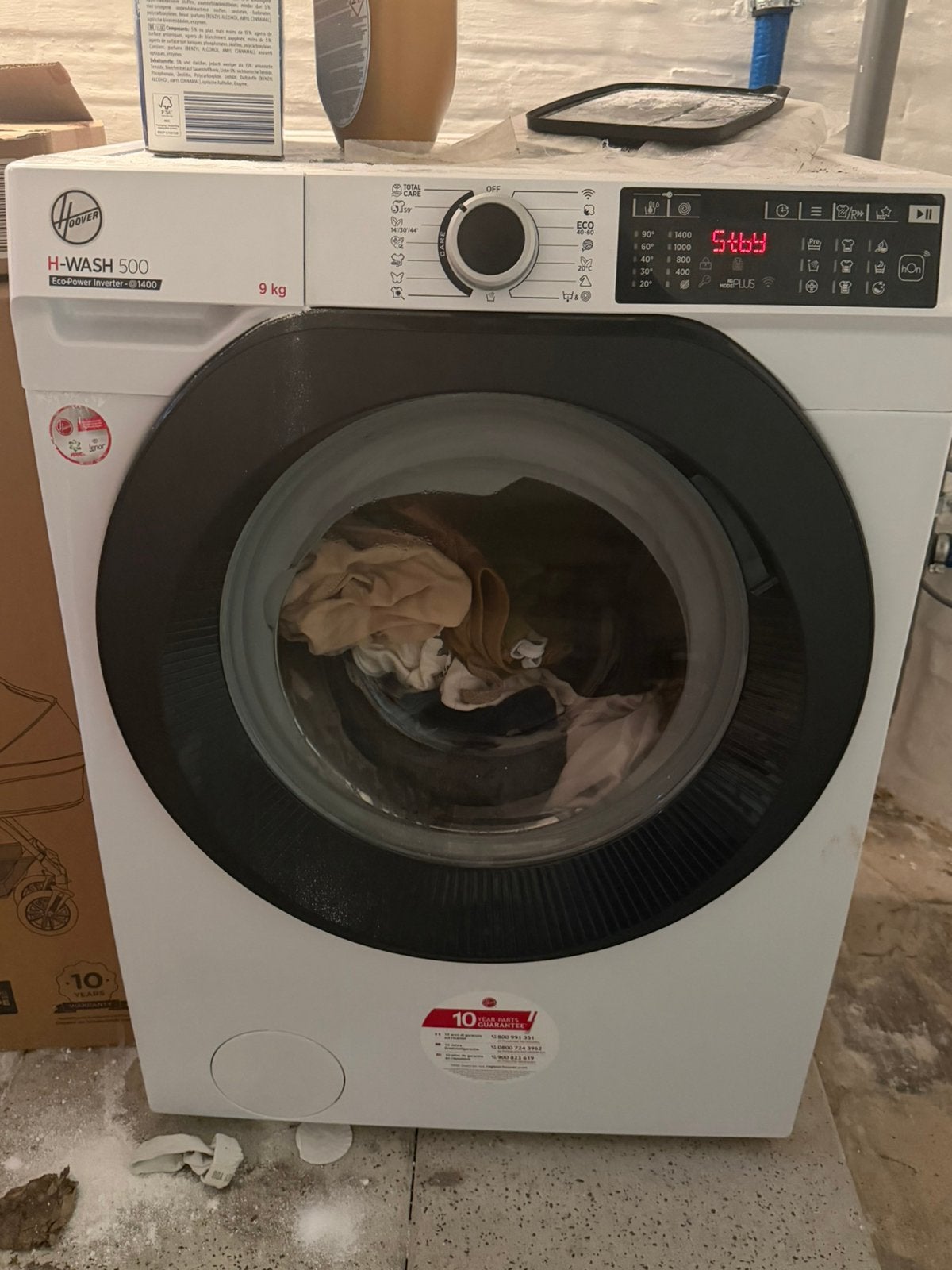 Hoover Washing Machine 9kgs, 8 tot 10 kg, Ophalen, Nieuw, Energieklasse A of zuiniger