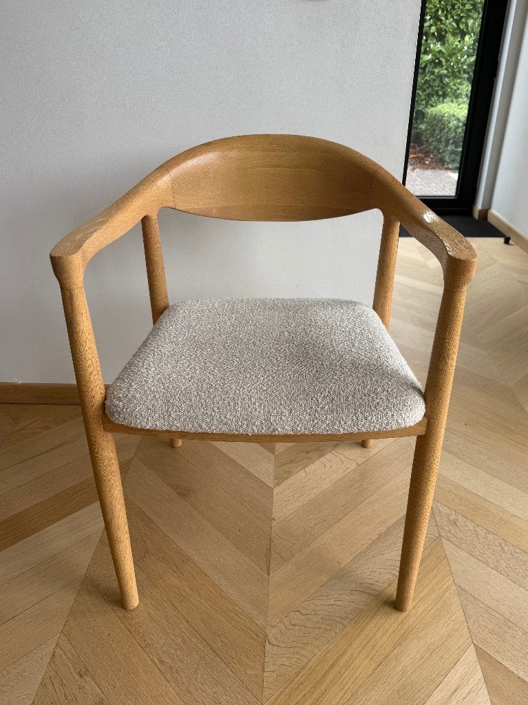 Juntoo Padua armstoel in massieve natuurkleurige eik, Ophalen, Hout, Gebruikt, Overige kleuren