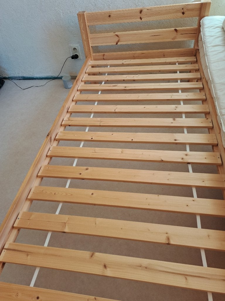 Grenen bed 1 pers., Huis en Inrichting, Ophalen, Eenpersoons, Landelijk, Hout