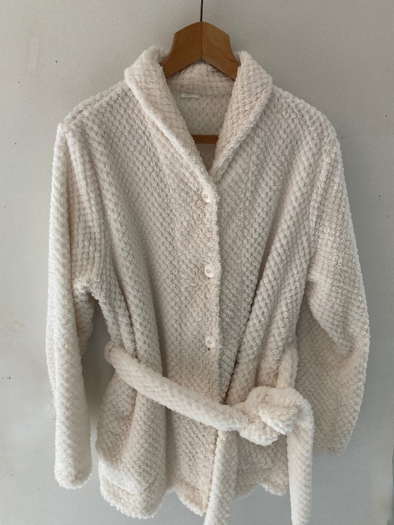 Damart crème - peignoir en peluche - grand/40, Taille 42/44 (L), Enlèvement ou Envoi, Autres couleurs, Comme neuf