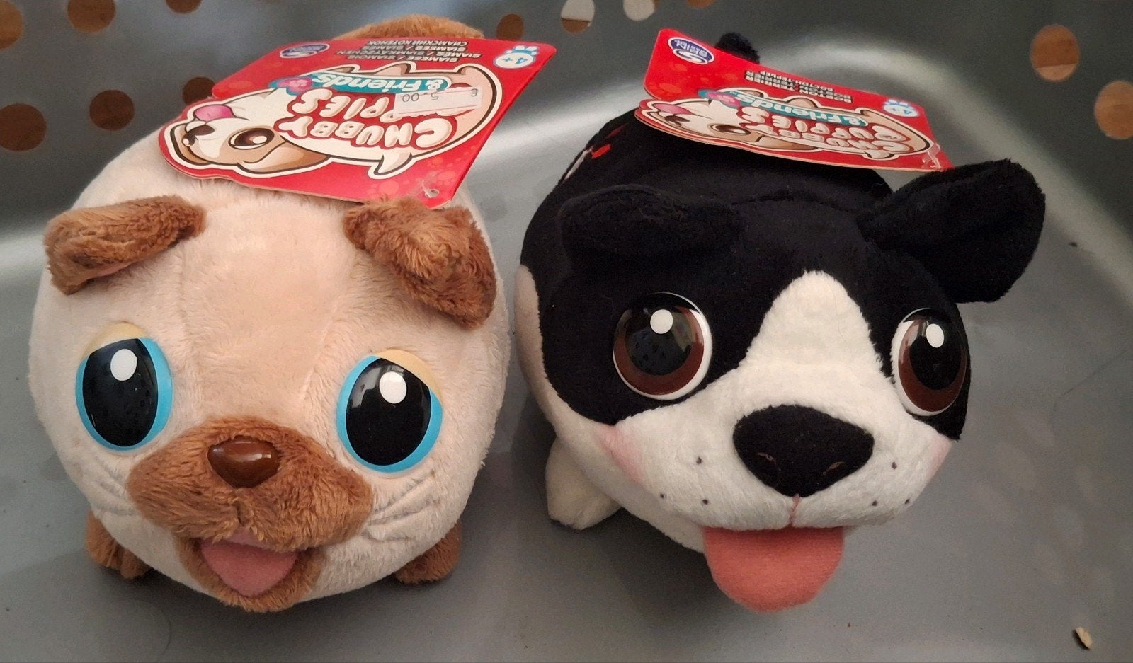 Knuffel hond en kat 17 cm, Overige merken, Overige karakters, Nieuw, Klein (minder dan 20 cm)